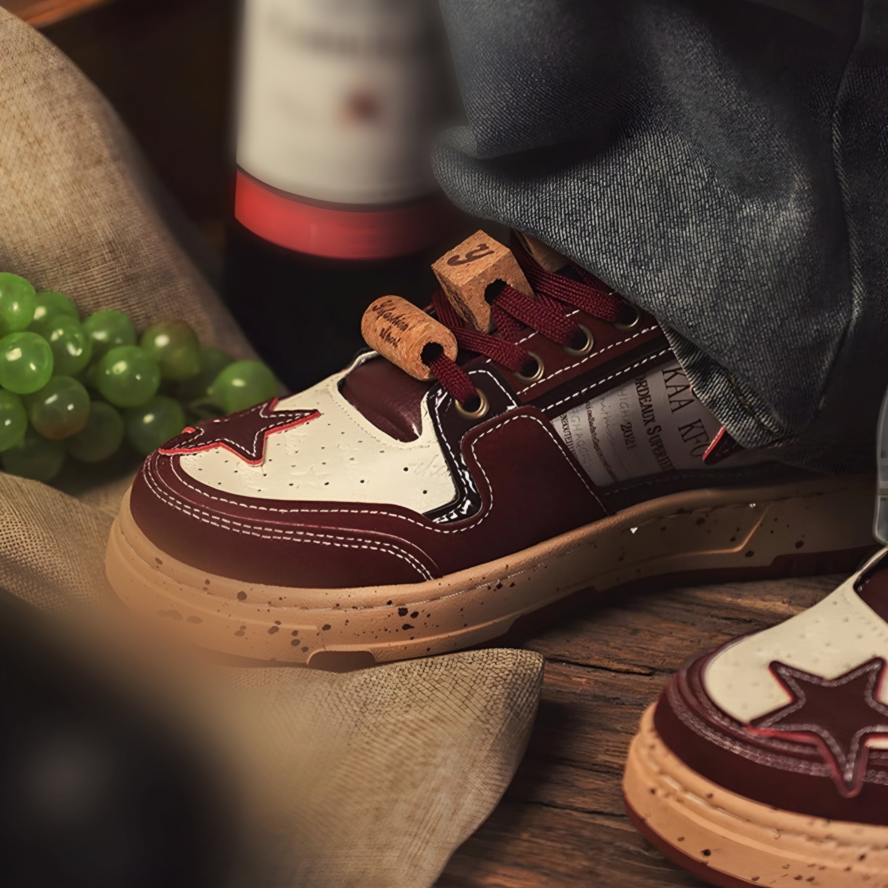 Puffsneakers | Gwiazda Czerwone Wino Unisex