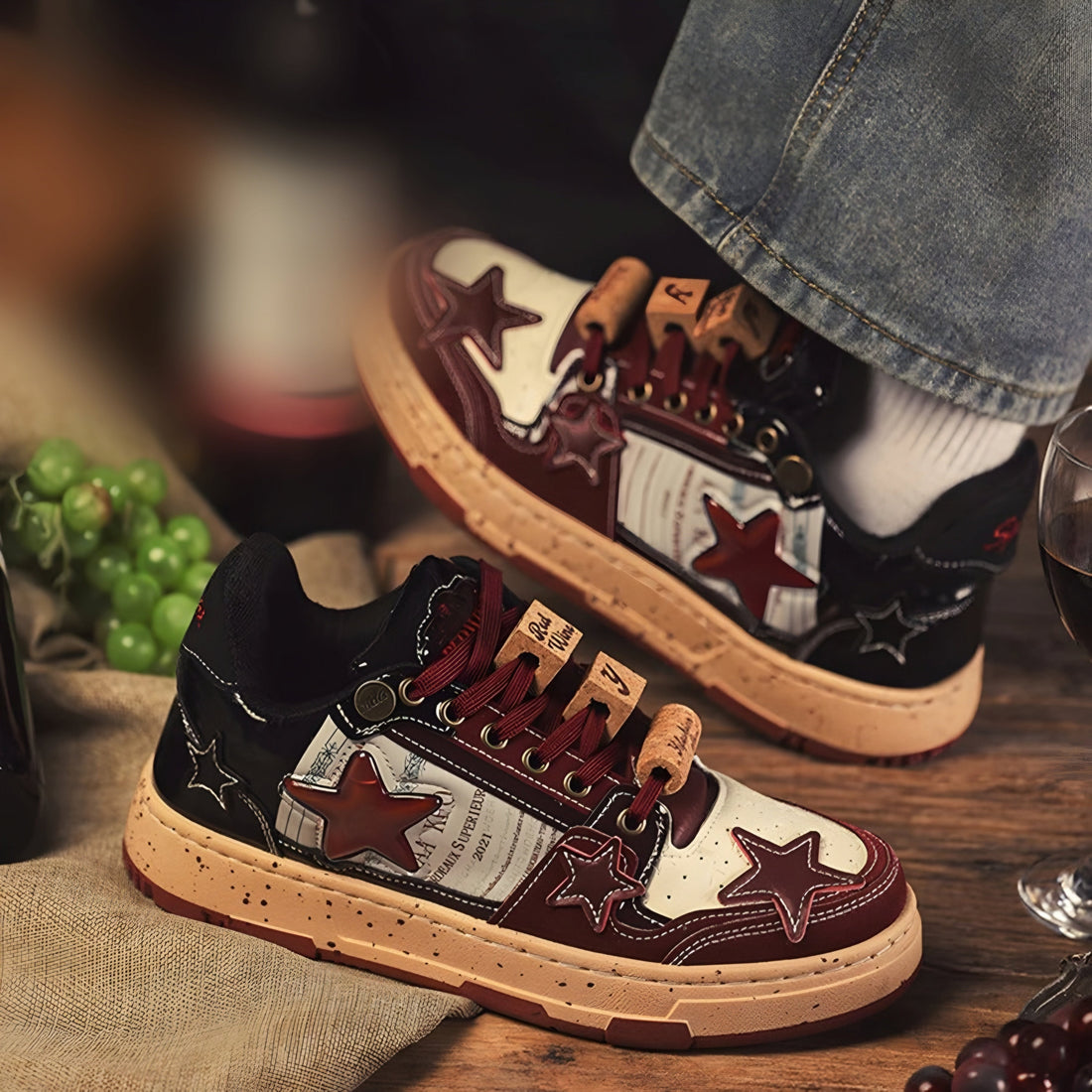 Puffsneakers | Gwiazda Czerwone Wino Unisex