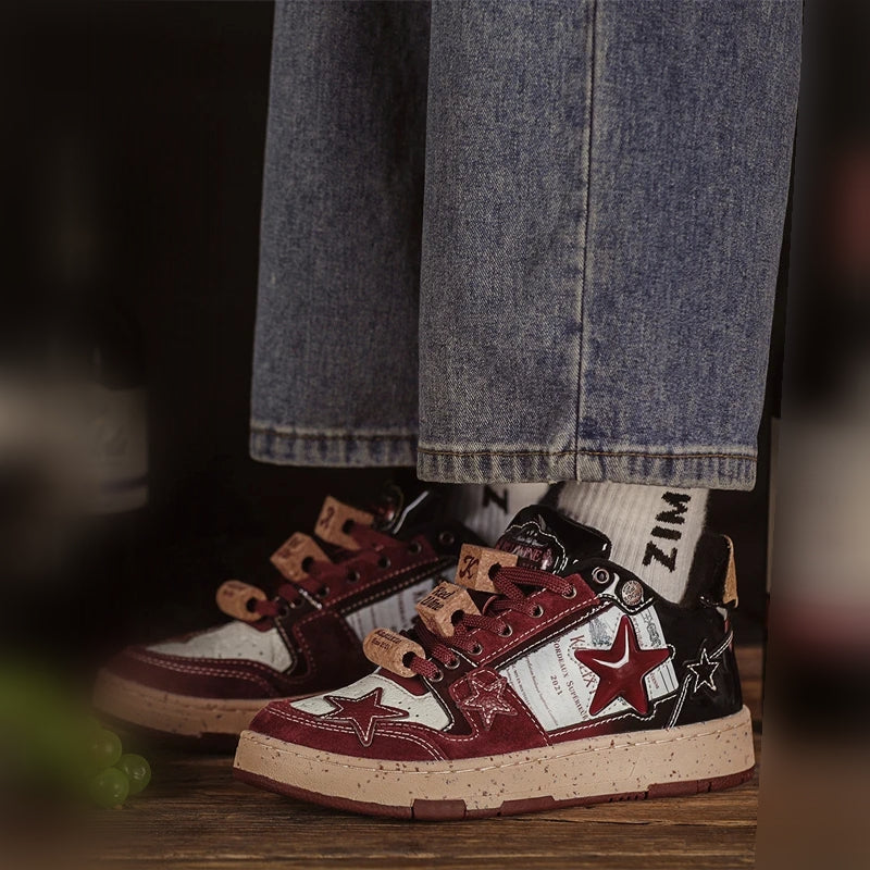 Puffsneakers | Gwiazda Czerwone Wino Unisex