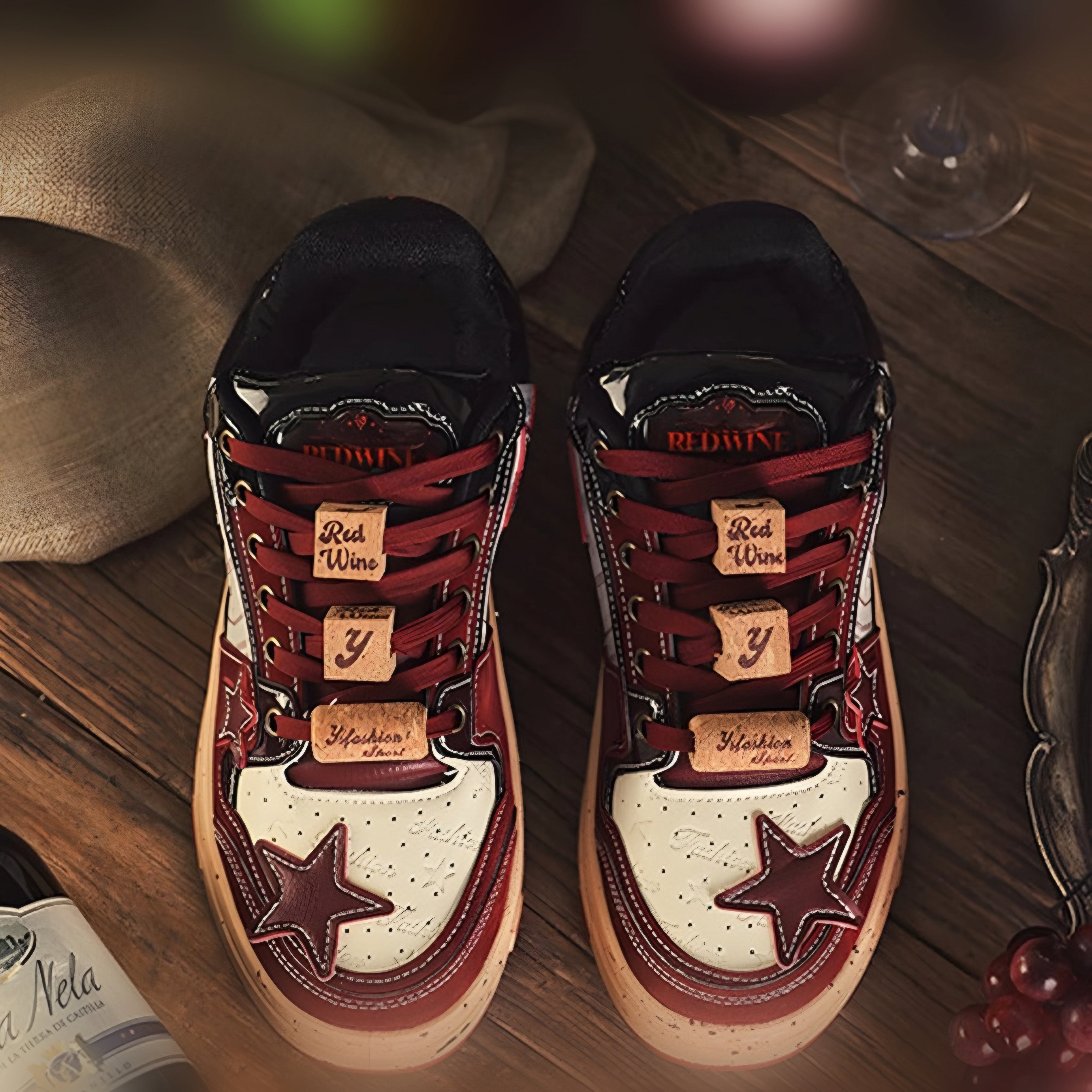 Puffsneakers | Gwiazda Czerwone Wino Unisex