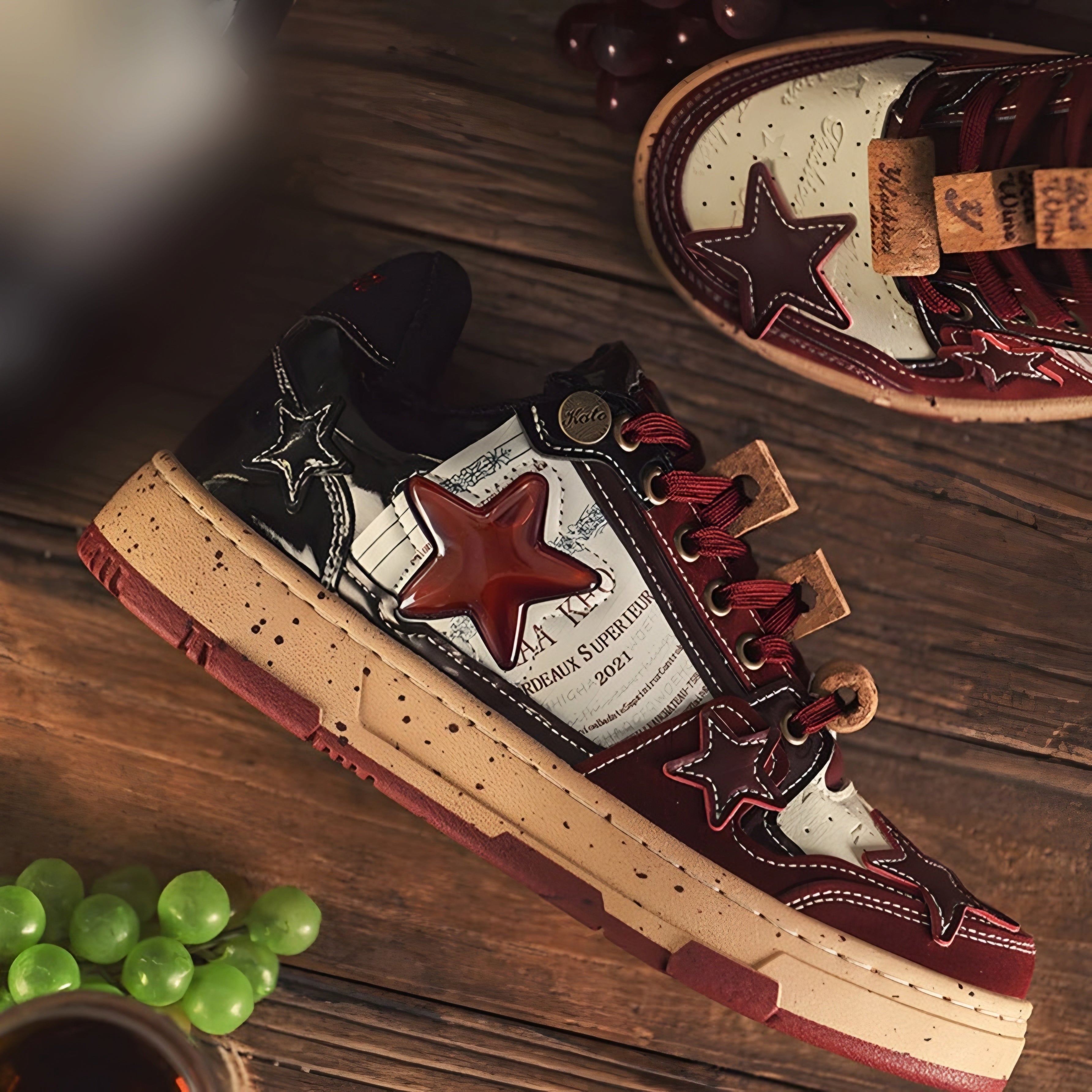 Puffsneakers | Gwiazda Czerwone Wino Unisex