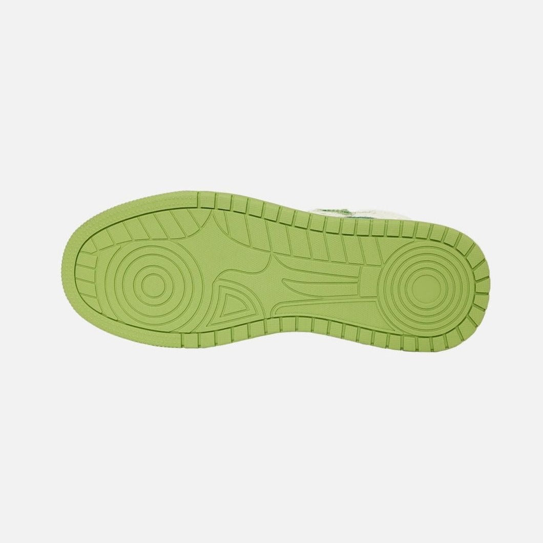 Puffsneakers | Avocado Green Star Skateboard Sneakers